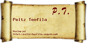 Peltz Teofila névjegykártya